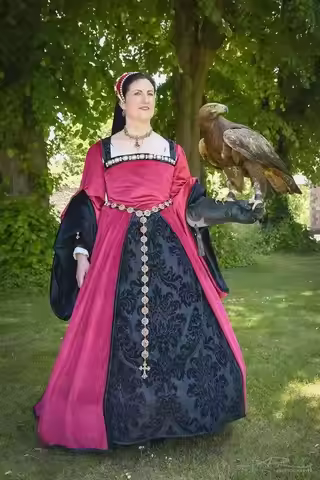 15th 16th Century Tudor Queen Red Dress Anne Boleyn Costume Ball Gown Custom Made Historical Renaiss