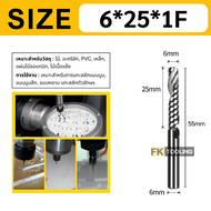 เอ็นมิลคาร์ไบด์ 1 ฟัน ดอกกัดอลูมิเนียม แกน6 มิล - CARBIDE END MILL -1F