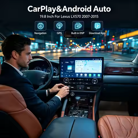 For Lexus LX570 2007-2015 19.8 INCH Screen Android 13 Auto Car Radio GPS Map Navigation CarPlay Reco