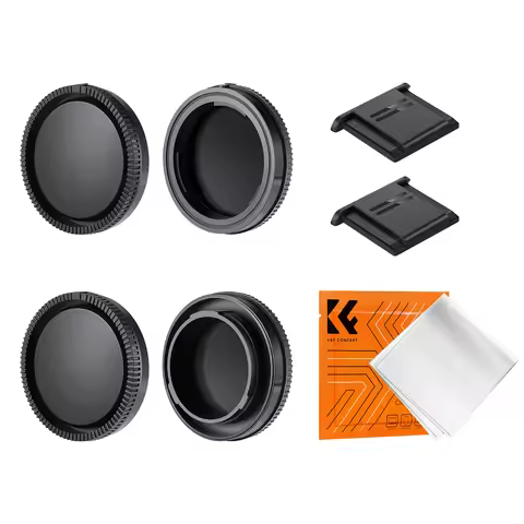 K&F CONCEPT Rear Lens Cap Body Cap Cover Hot Shoe Cover Kit Sturdy Lens Cap for Canon Fujifilm Minol