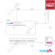 Customized Printing White Envelope Non-Window/Sampul Surat Percetakan Putih 9.5" x 4.5"
