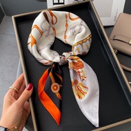 Khăn Choàng Lụa Satin in Họa Tiết Thời Trang 70x70 Nhỏ Mới Phong Cách Hàn Quốc Phụ Kiện Tóc Khăn Cho