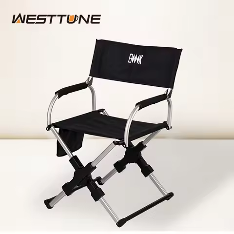Outdoor Foldable Director's Chair Camping Beach Fishing Chair Aluminum Alloy Travel Hiking Picnic Se