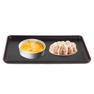 floorr A sixx Serving Tray  Anti?Skid 3 Sizes Wood Grain/Black Rectangular Coffee Table for Holding 