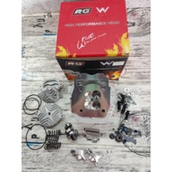 Cylinder Head Set W125/4 Valve RG Cover For 59 Mm Piston With Rear Socket Expansion Blade Size 19/22