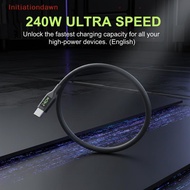 [Initiationdawn] 1/3Pcs 1.5 Meters Wire Type-C Digital Display Charger Cable USB C To C Fast Chargin
