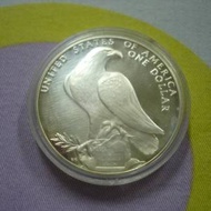 美國 1984 年發行第 23 屆洛杉磯奧運會紀念版 1 圓銀幣