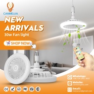 Nordic Ceiling Light With Fan Remote Control Tri-color Timable Ceiling Lights 72/30/24W Foldable LED