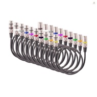 10pcs 1.5M/5ft XLR Cable DMX Stage Light Cable 3-Pin XLR Male to Female Plug Black PVC Jack Mic Cabl