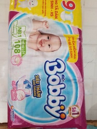 [HCM]Bobby newborn 1 bịch  108 tặng kèm 9 miếng tã dán