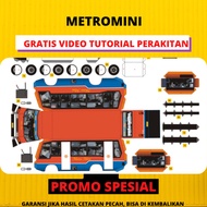 PAPERCRAFT / STIKER MINIATUR BUS & TRUK LEMBARAN DIY METRO MINI