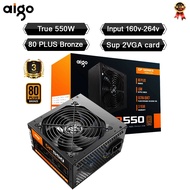 】Aigo GP550 Desktop PC Power Supply Active Power 80PLUS BRONZE PSU E-sports Rated 550W maximumQ[6a