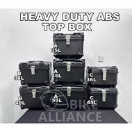 36L 45L 57L HEAVY DUTY ABS TOP BOX FREE BACKREST CUSHION MOTORCYCLE ALLUMINUM LOOK KOTAK MOTOSIKAL P