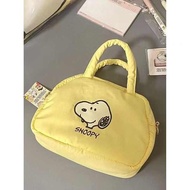 carlo rino bag nunu handbag Comel Snoopy Printing Soft Toast Messenger Bag Cartoon Handbag Cream Yel