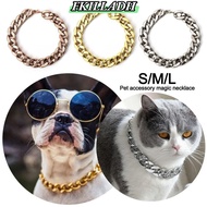 IFKILLA Chain Dog Collar, Chain Collar Cat Dog Gold Necklace Pet Necklace, Fashion Adjustable Gold C