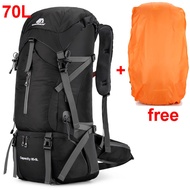 50l 70l Nylon Camping Backpack Travel Bag With Rain Cover Outdoor Hiking Mountaineering Backpack Men
