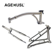 AGEKUSL Bike Frame Front Fork Rear Triangle Fork Use For 16 inch Brompton Folding Bicycle