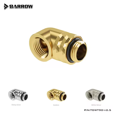 BARROW G1/4" 90 Angled 360 Rotatable Water Cooling FIttings,DIY Computer Fluid Loop Build Connector,