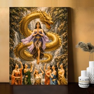 7 Angels Poster Painting Style Wall Decoration MDF Material