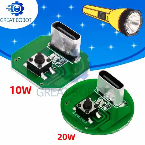 1pc Type-C 3-Speed Driver Board: 3.2V-4.2V Input, 20W 1S 3V Output (for Small Motors / DIY LED Proje