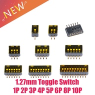 2Pcs SMD SMT Slide Type Switch 1P 2P 3P 4P 5P 6P 8P 10P 1.27mm Position Way DIP Black Pitch Toggle S