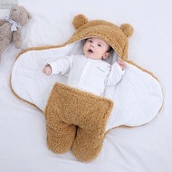 ผ้าห่มหนานุ่มสำหรับเด็กทารกผ้าห่มผ้าคลุมเครื่องนอนผ้าฝ้ายเด็กทารกผ้าสักหลาดเนื้อหนาถุงนอนแบบถุงนอน