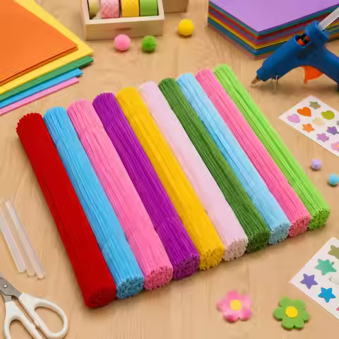 100PCS Chenille Stems Pipe Cleaners β Soft Bendable Fuzzy Wire for DIY Crafts Floral Arrangement Jew