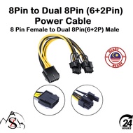 8Pin to Two 8Pin (6+2pin) Adapter GPU Power Cable Computer Cable for Graphic Card Power Cable (Ready
