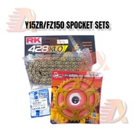 Y15ZR/FZ150 428 SPROCKET SETS RK GOLD ORING CHAIN SPROCKET HARDEN STEEL