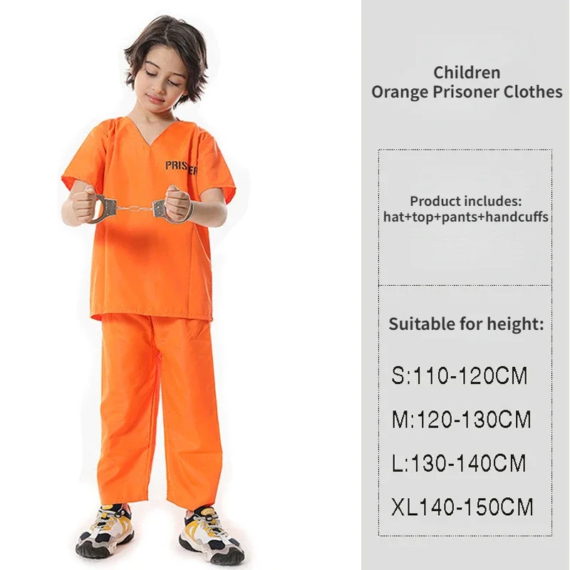 Adult Inmate Costume Orange Prisoner Jumpsuit Jailbird Outfit for Halloween Orange Prisoner Costume