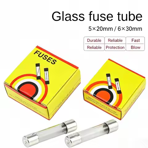 10/100 PCS Fuse Tube 5x20 6x30 Glass Fuse Tube 250V 0.1A 0.2A 0.5A 1A 2A 3A 5A 6A 10A 15A 20A 30A