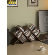 Desktop Black Walnut CD Storage Rack CD Disc Storage Rack Multi-Grid Large-Capacity CD Rack Game Rec