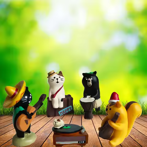 Zakka Japanese Grocery Outing Cat Firewood New Year Ins Resin Crafts Tabletop Small Ornaments Squirr