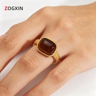 Style Stainless Steel Cat's Eye Closed Ring Women's Light Luxury ins Style Exaggerated Fashion Ring 