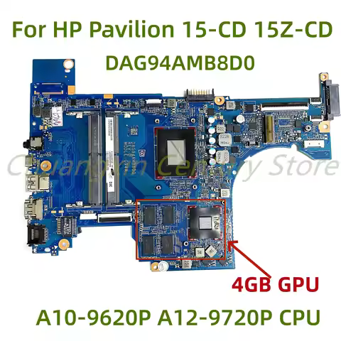 DAG94AMB8D0 motherboard is suitable for HP Pavilion 15-CD 15Z-CD laptop, equipped with A10 A12 CPU+G