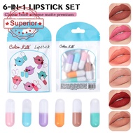 Six-color Mini Capsule Lipstick Matte Moisturizing Lasting Long Lipstick Set U8n3