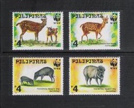 出清價 ~ WWF-220 菲律賓 1997年 梅花鹿與疣豬郵票 ~ 套票 版張 - (動物專題)
