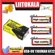 LiitoKala 9V 1100mAh li-ion Rechargeable battery USB 9V Battery