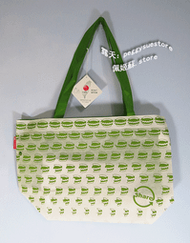[佩姬蘇 不織布環保購物袋]2011年MOS摩斯漢堡樂活環保袋-雙人分享餐不織布提袋-鄉村風蔬菜漢堡圖案蔬菜綠色
