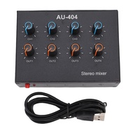 [2TPO] Stereo Mixer Aluminum Alloy 20HZ-20KHZ 4 Channel Sound Mixer for Clubs Bars Guitar Bass