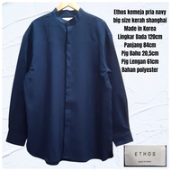 KEMEJA Ethos men's navy shirt shanghai collar sizeBIG
