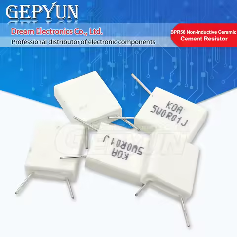 10pcs BPR56 5W Non-inductive Ceramic Cement Resistor 0.01 0.02 0.05 0.15 0.25 0.47ohm 0.1R 0.22R 0.3