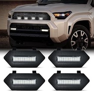VGETTING Grille Lights for 4Runner Trailhunter/TRD Pro 2025-2026, 4Pcs Clear Shell White LED Front G