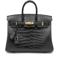 Hermès Black Matte Alligator Birkin 25 Gold Hardware, 2023