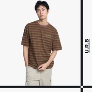 URBAN : MEN'S OVERSIZED STRIPED TEE T-Shirt Model 1UTMT5040 Mocha Olive -