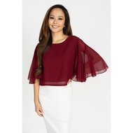 Flutter Sleeve Crop Blouse