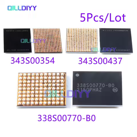 5Pcs Big Power IC 343S00354 343S00437 338S00770-B0 For iPhone 11 12 13 Pro Max PMU Pmic Fix Parts