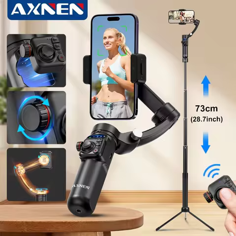 M02 AXNEN 3-Axis Anti-shake Handheld Gimbal Stabilizer AI Tracking for iPhone Android Mobile Phone V