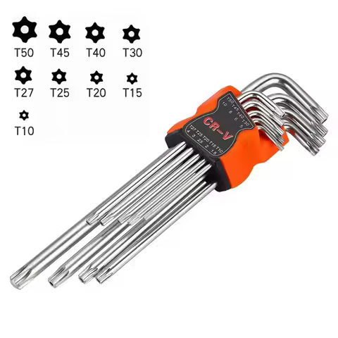 9Pcs L Type Double-End Screwdriver Hex Allen Key Set Torx Wrench Screwdriver Bits Star Spanner Key H