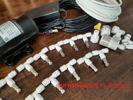 ชุดพ่นหมอก 10-30 หัวพ่นหมอก ปั้ม 24v เงียบ สายพ่นหมอกสีดำ ยืดหยุ่นกว่า10-30ม.(6มม) พ่นละอองเย็น ระบา